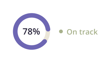circle with a track of the project health percentage at 78.