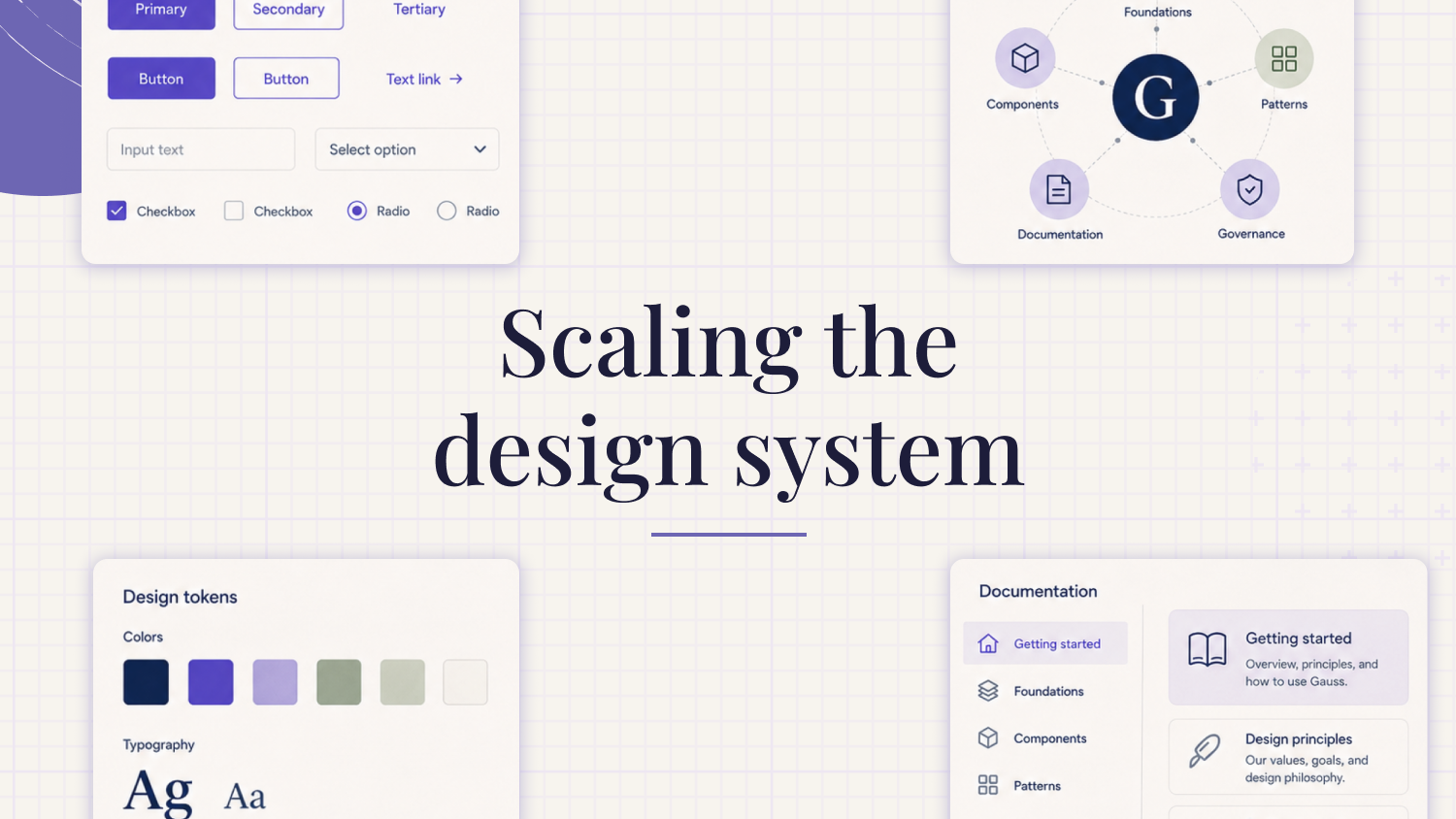 Image with the text "Scaling the design system"